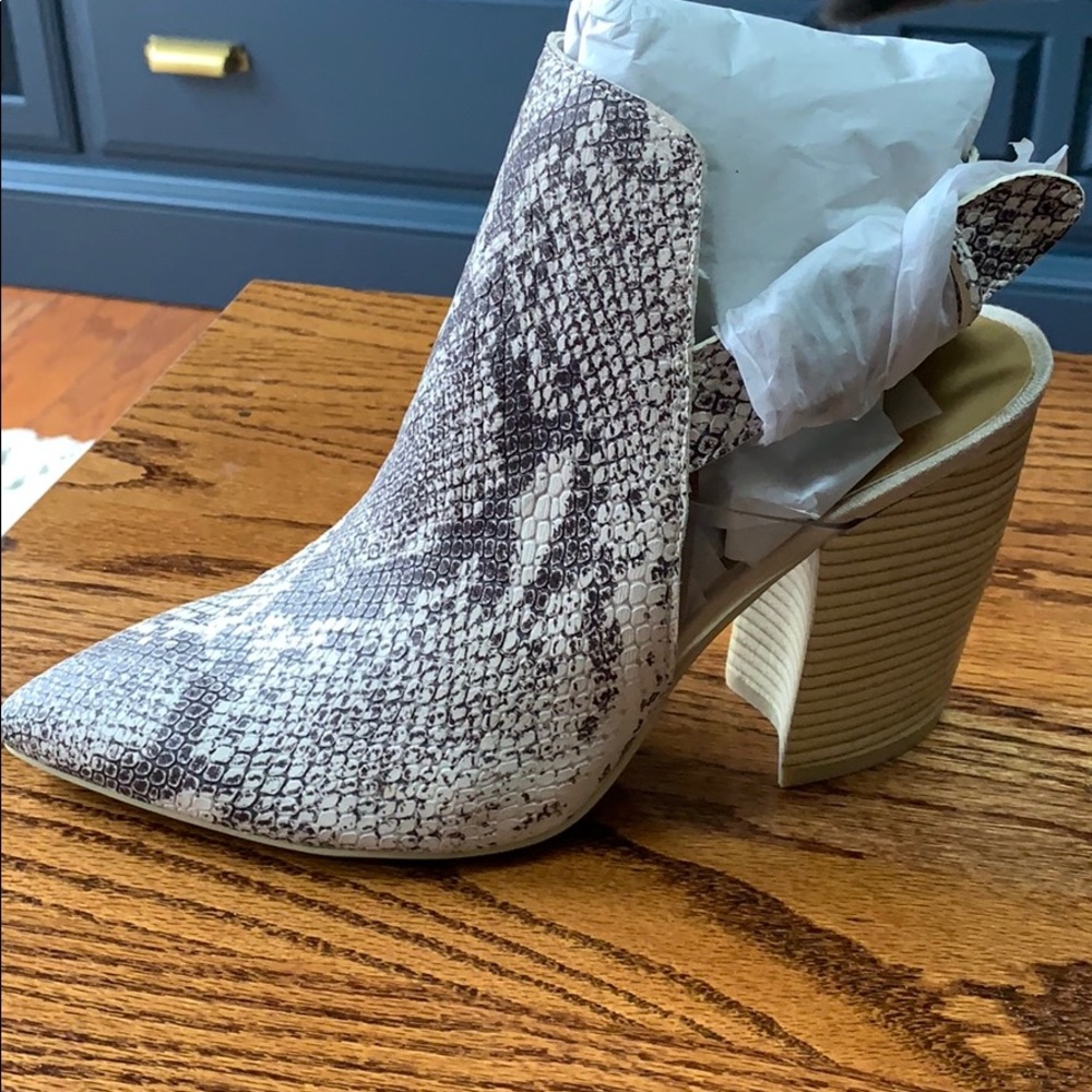 Snake skin booties